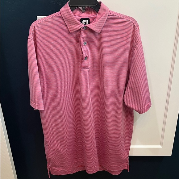 FootJoy Other - Footjoy pink & blue striped short sleeve golf shirt
